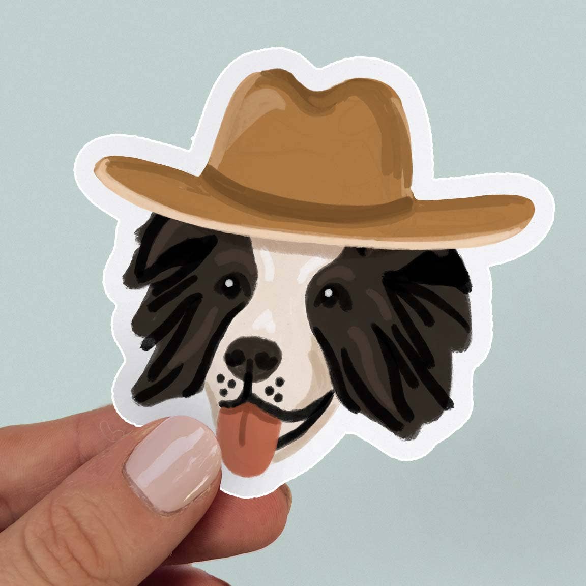 Cowboy Border Collie Sticker