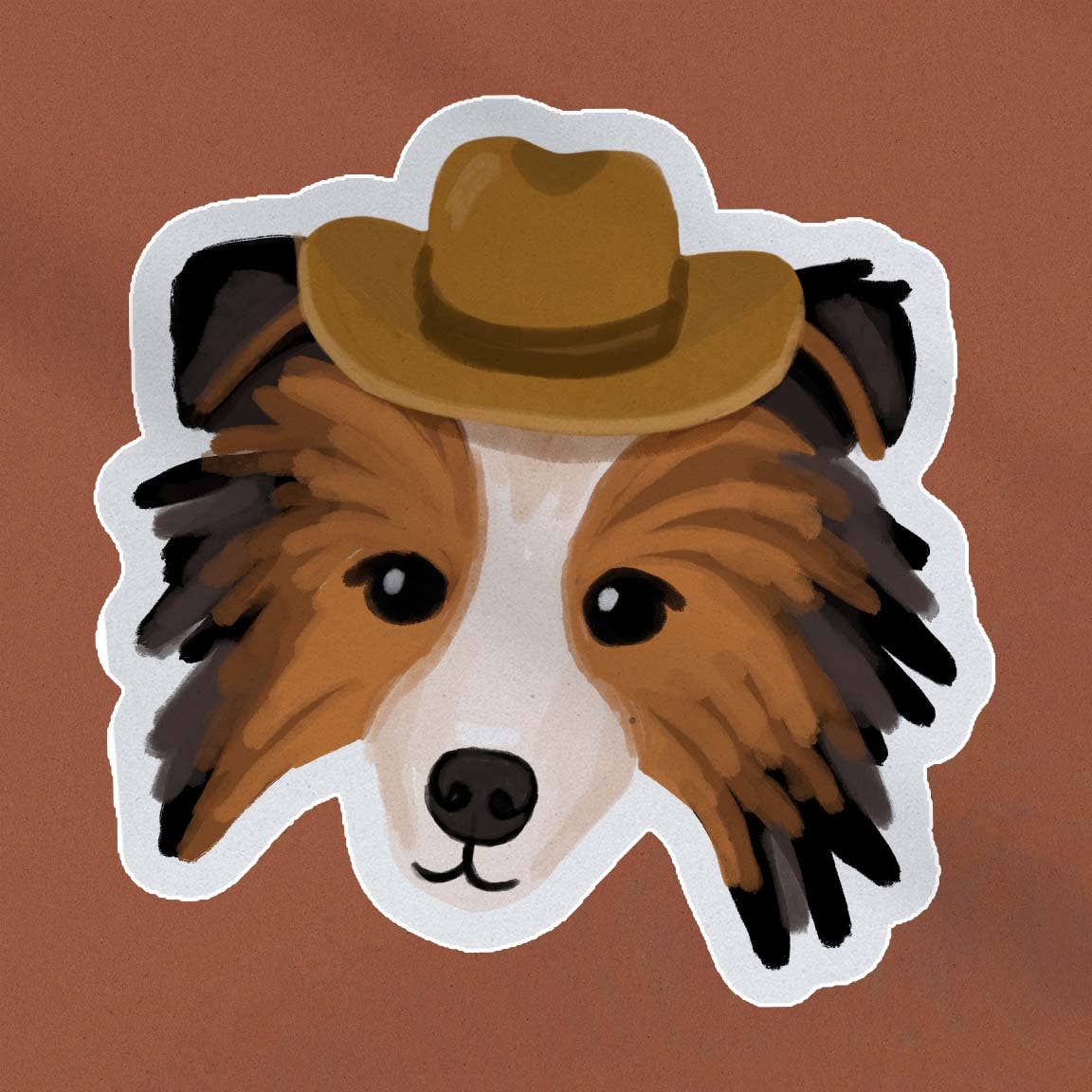 Cowboy Sheltie Sticker