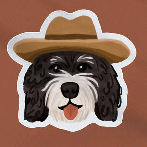 Cowboy Bernedoodle Sticker