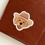 Load image into Gallery viewer, Cowboy Golden Retriever Sticker
