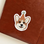 Load image into Gallery viewer, Corgi Party Hat Sticker
