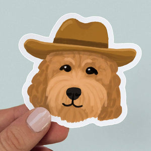 Cowboy Goldendoodle Sticker