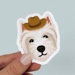 Load image into Gallery viewer, Cowboy Westie Sticker
