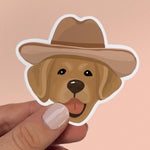 Load image into Gallery viewer, Cowboy Golden Retriever Sticker
