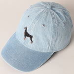 Load image into Gallery viewer, Doberman Dog Embroidered Denim Baseball Cap
