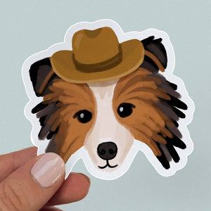 Cowboy Sheltie Sticker