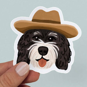 Cowboy Bernedoodle Sticker