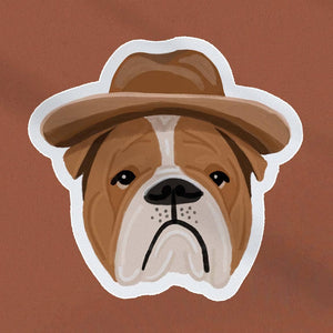 Cowboy Bulldog Sticker