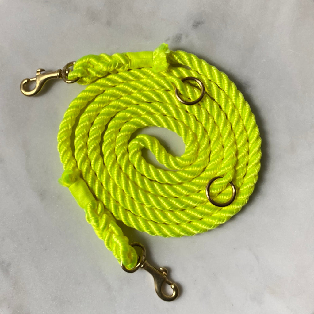 Neon Yellow Rope Leash 